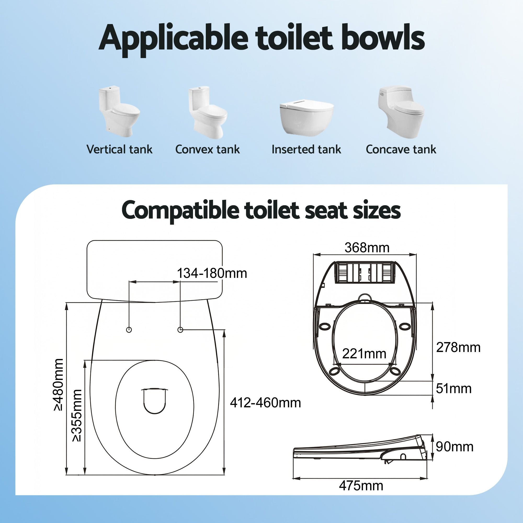 Cefito Non Electric Bidet Toilet Seat O-Shape Dual Nozzle Soft Close WaterMark