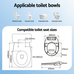 Cefito Non Electric Bidet Toilet Seat O-Shape Dual Nozzle Soft Close WaterMark