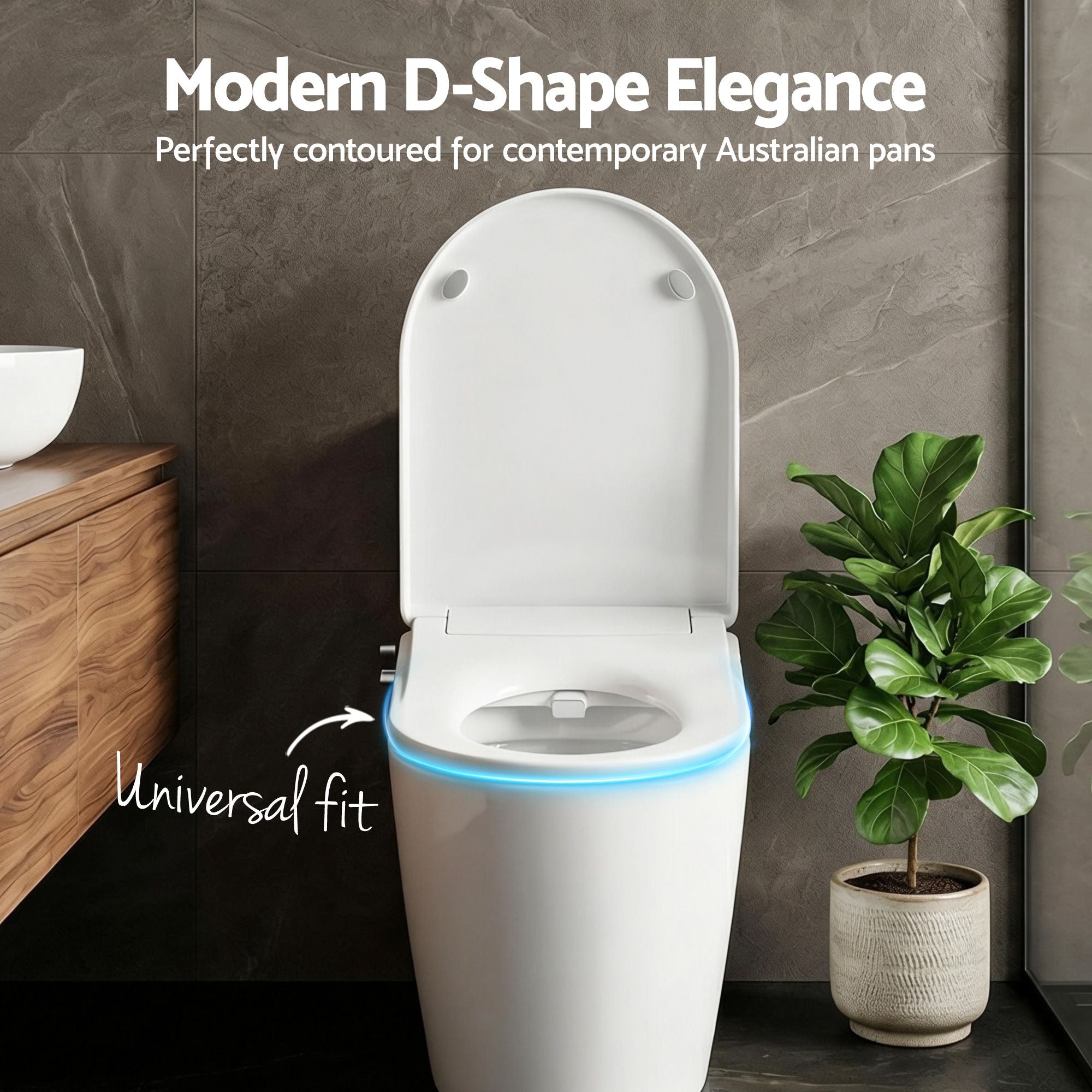 Cefito Non Electric Bidet Toilet Seat D-Shape Dual Nozzle Soft Close WaterMark