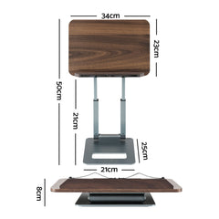Artiss Book Stand Telescopic Book Holder with Page Clip Ergonomic Desktop Stands OAK