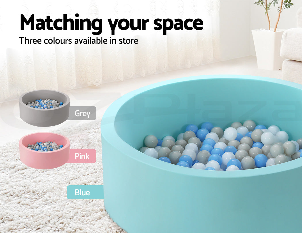 Keezi Kids Ball Pit 90x30cm Ocean Foam Play Pool Barrier Toys Children Blue