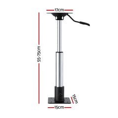 Seamanship Boat Seat Pedestal 55 - 75cm Adjustable Gas Lift 360 Degrees Swivel