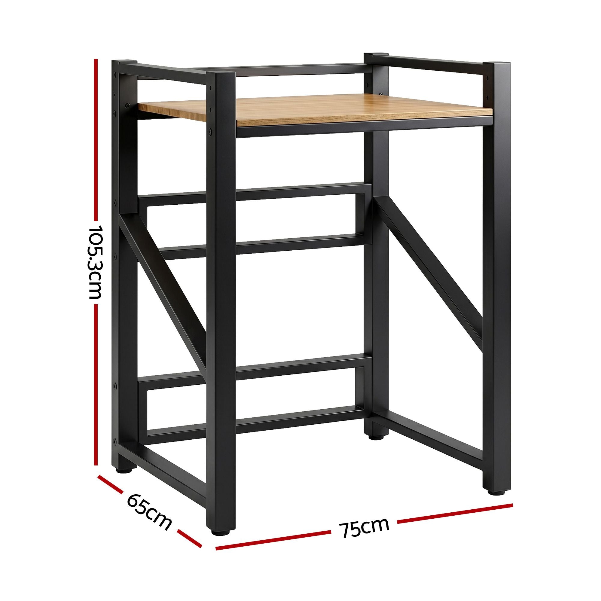 Artiss Over Washing Machine Rack Laundry Shelf Space Saver 75cm Black