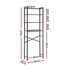Artiss Over Toilet Bathroom Storage Rack Space Saving 4 Tier Organiser White
