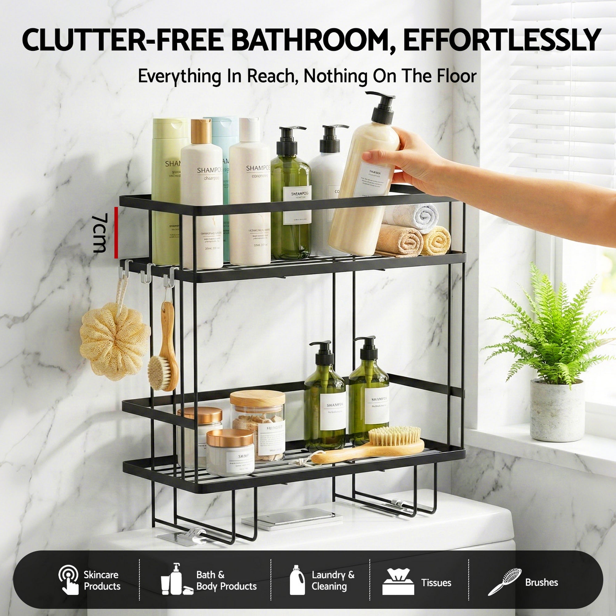 Artiss Over Toilet Storage Rack Bathroom Shelf Free Delivery
