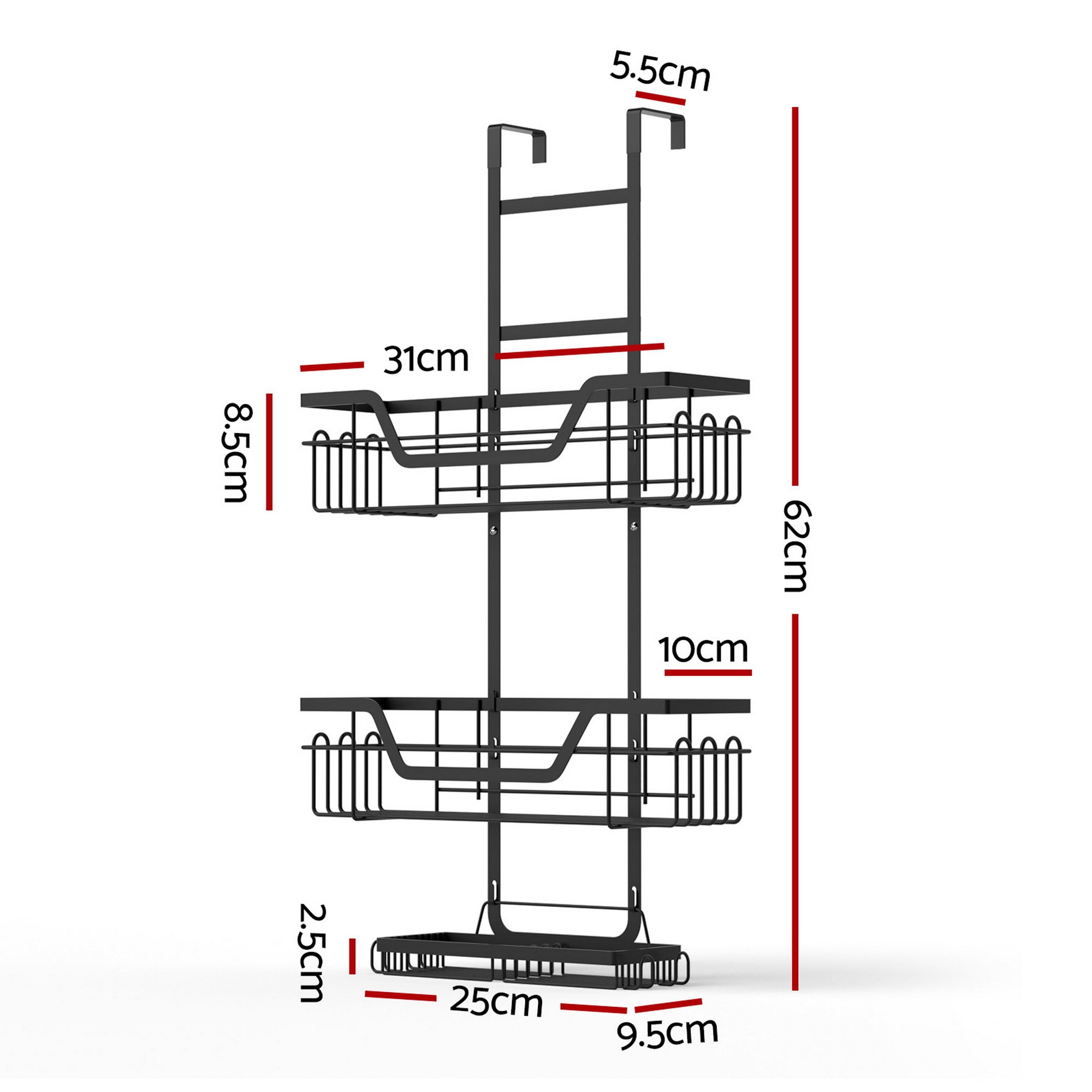 Artiss 3 Tier Over Door Shower Caddy Free Delivery
