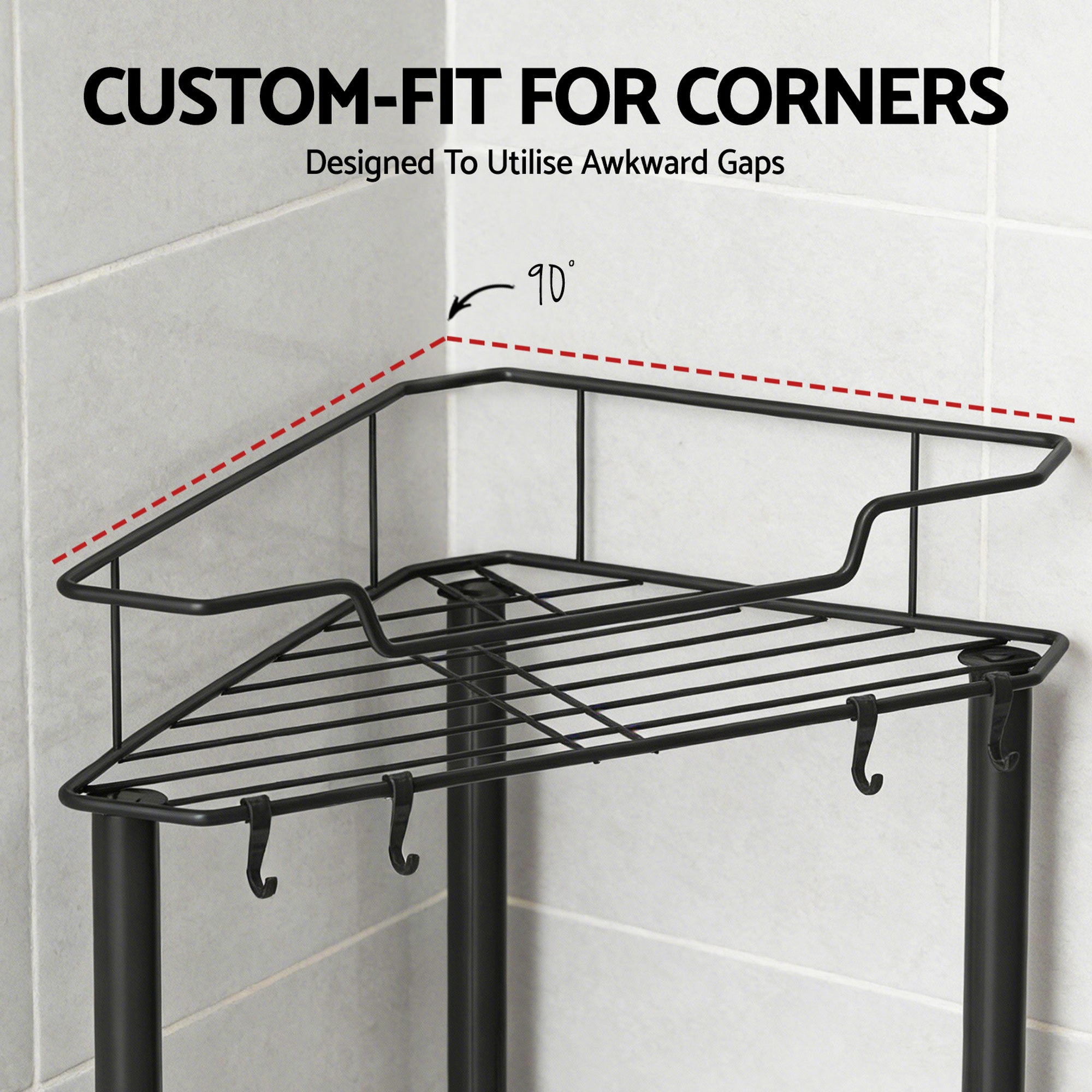 Artiss 4 Tier Floor Standing Corner Shower Free Delivery