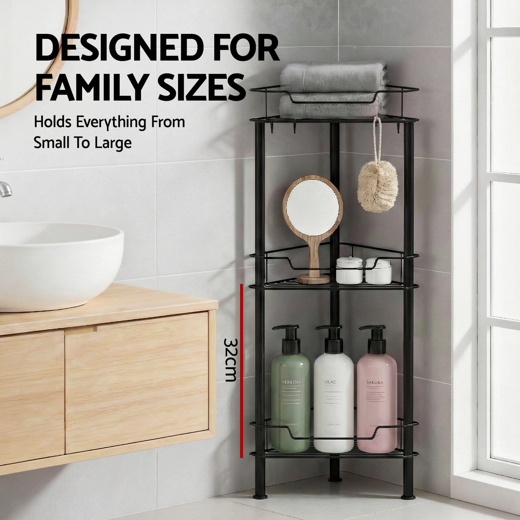 Artiss 4 Tier Floor Standing Corner Shower Free Delivery