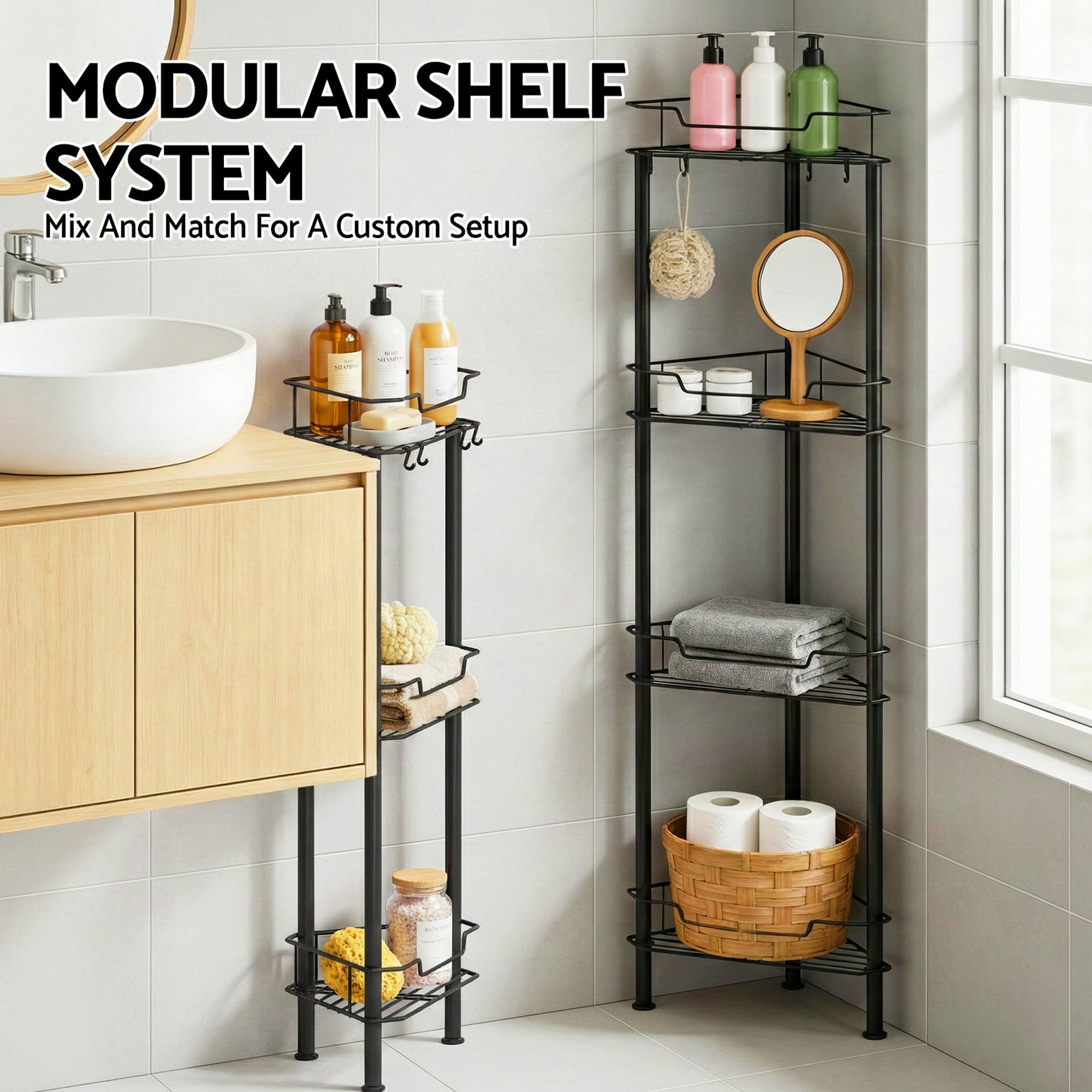 Artiss 4 Tier Floor Standing Corner Shower Free Delivery