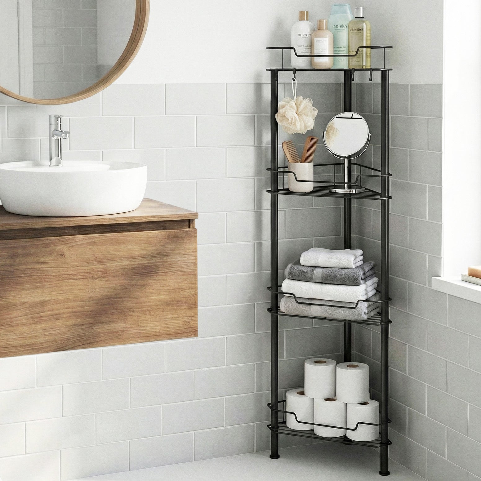 Artiss 4 Tier Floor Standing Corner Shower Free Delivery