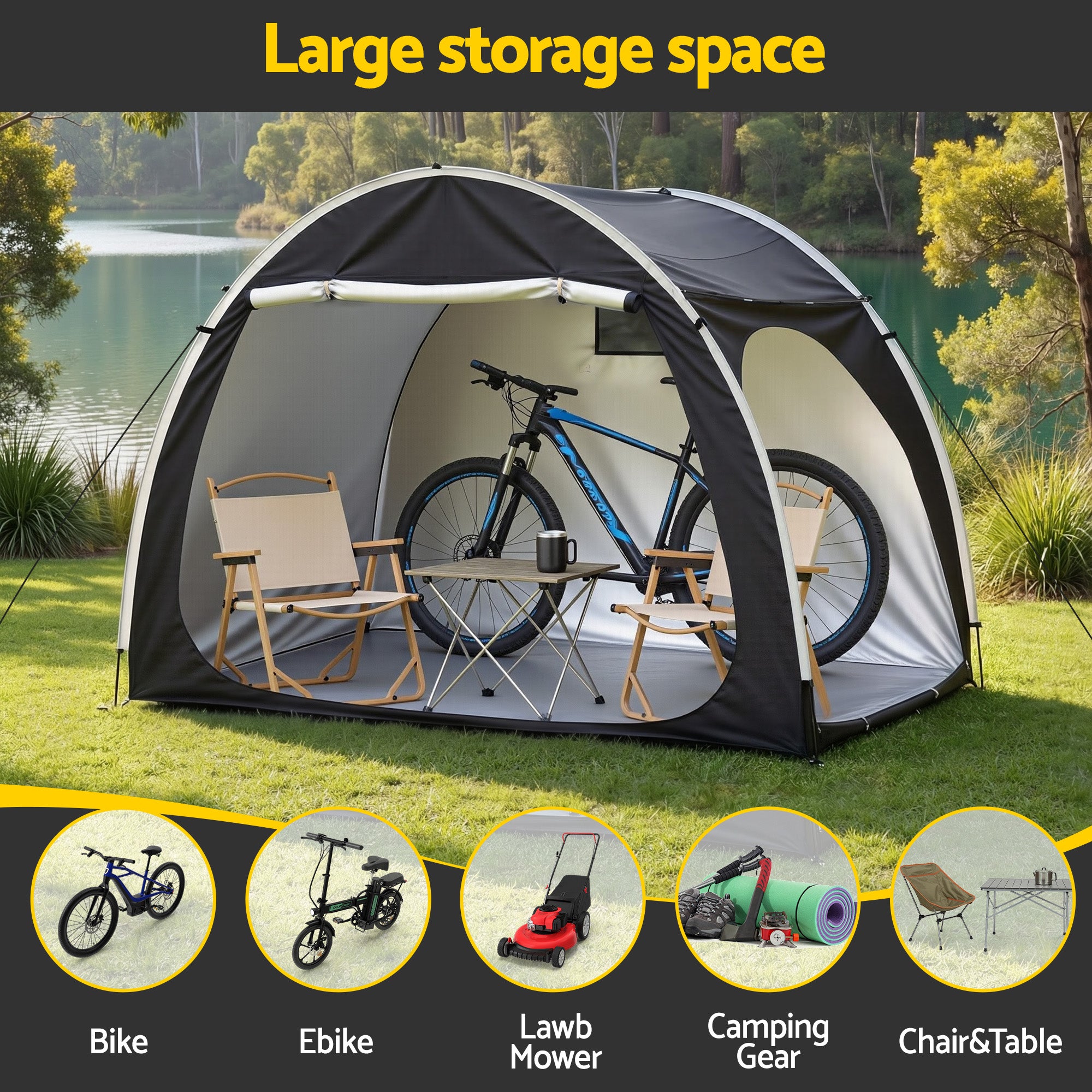 Giantz Bike Storage Tent Outdoor Waterproof UV Resistant Shelter w/ Ventilation - Free Delivery