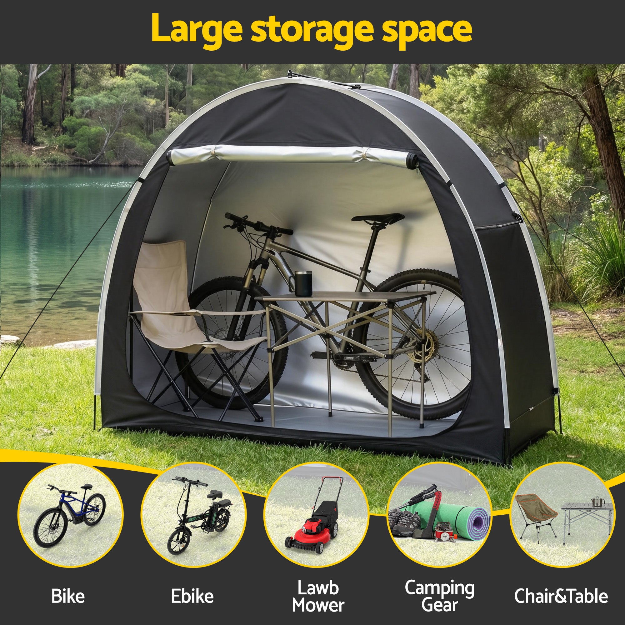 Giantz Bike Storage Tent Waterproof Outdoor UV Protection Shelter w/ Large Space - Free Delivery