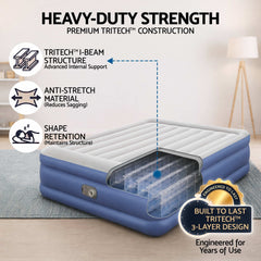 Bestway Air Bed Queen Size Mattress 56cm Premium Inflatable Built-in Pump Beds