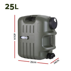 Weisshorn 25L Water Container Jerry Can Bucket Camping Outdoor Storage Tank