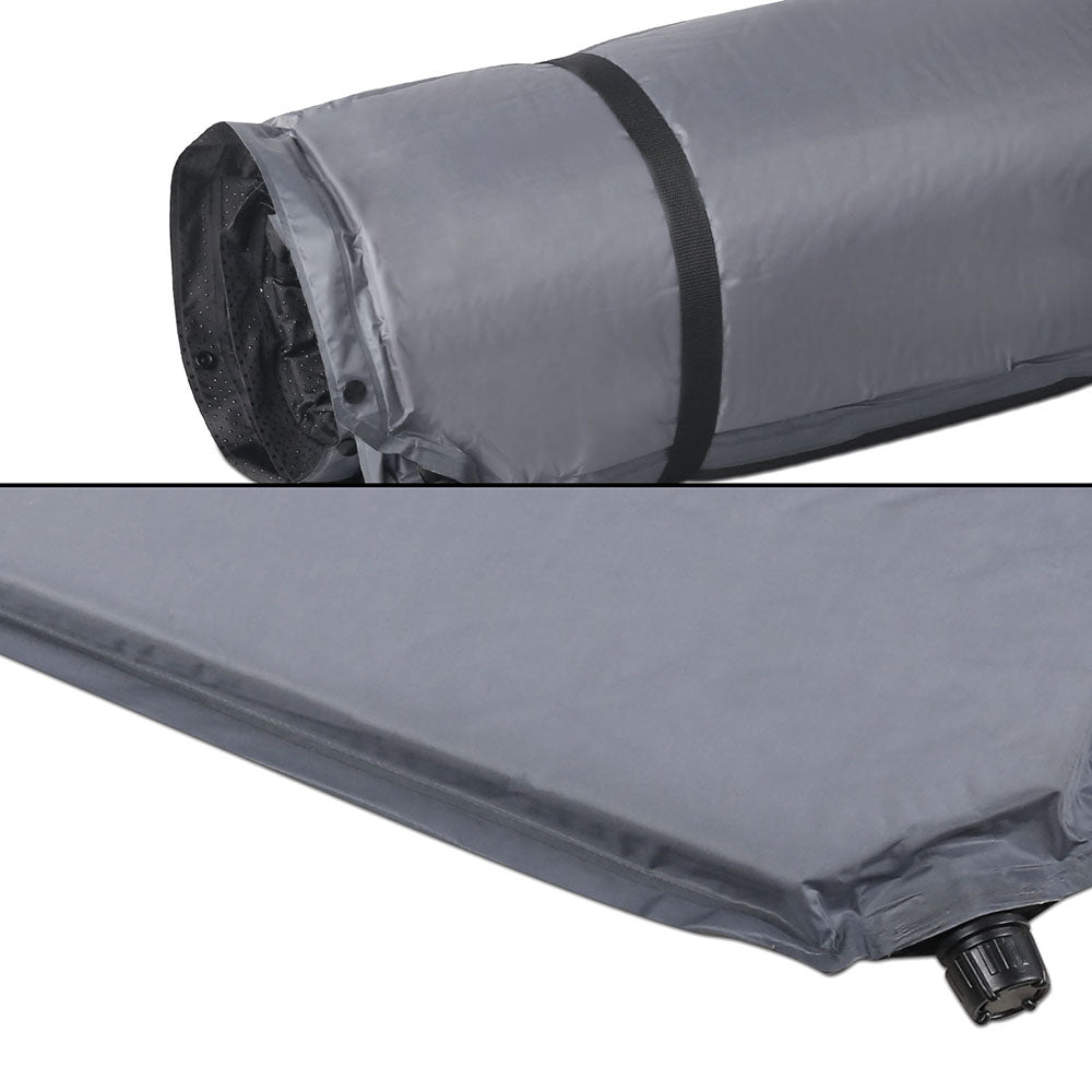 Weisshorn Self Inflating Mattress Camping Sleeping Mat Air Bed Pad Double Grey