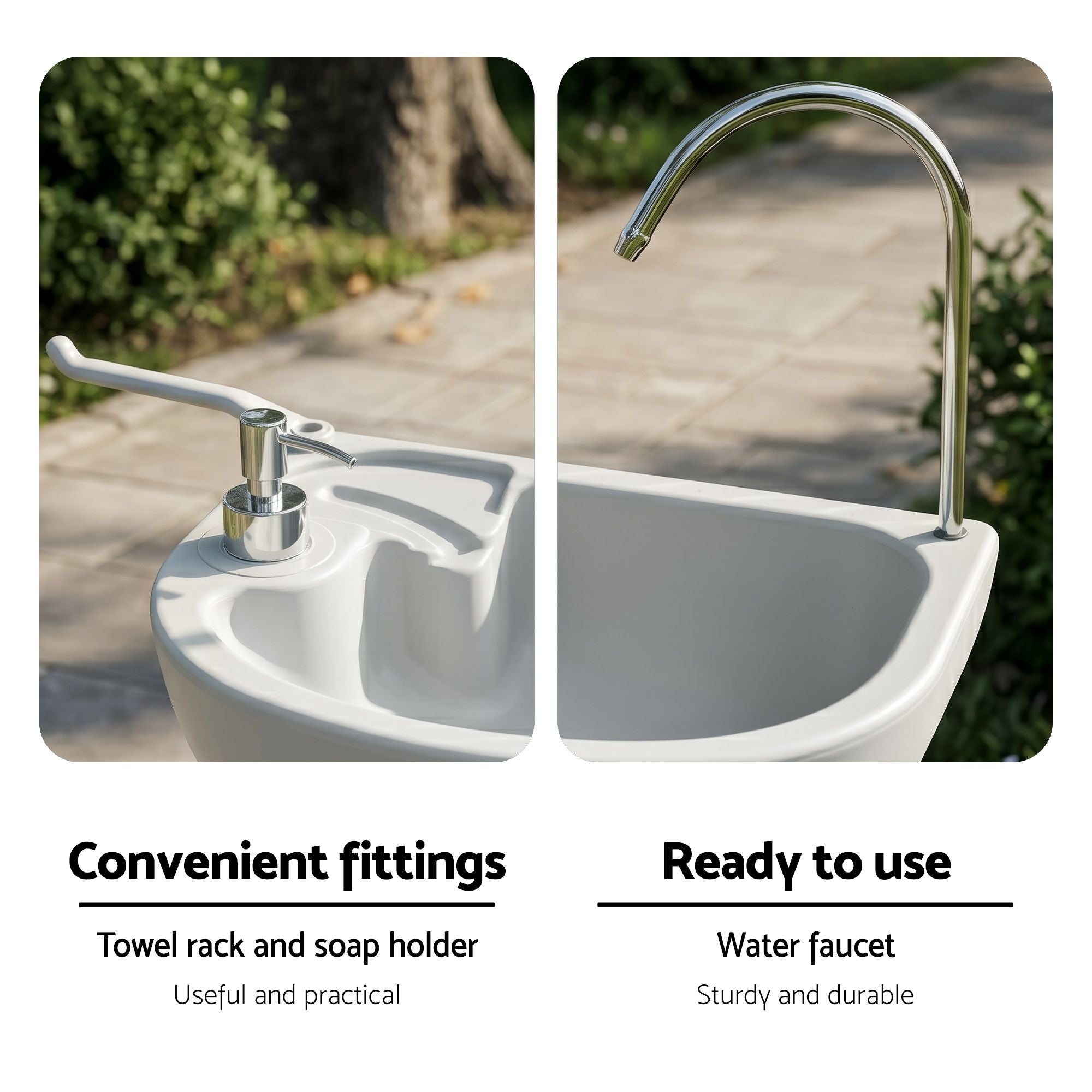 Weisshorn Camping Basin Portable Hand Wash Sink Stand 43L Capacity