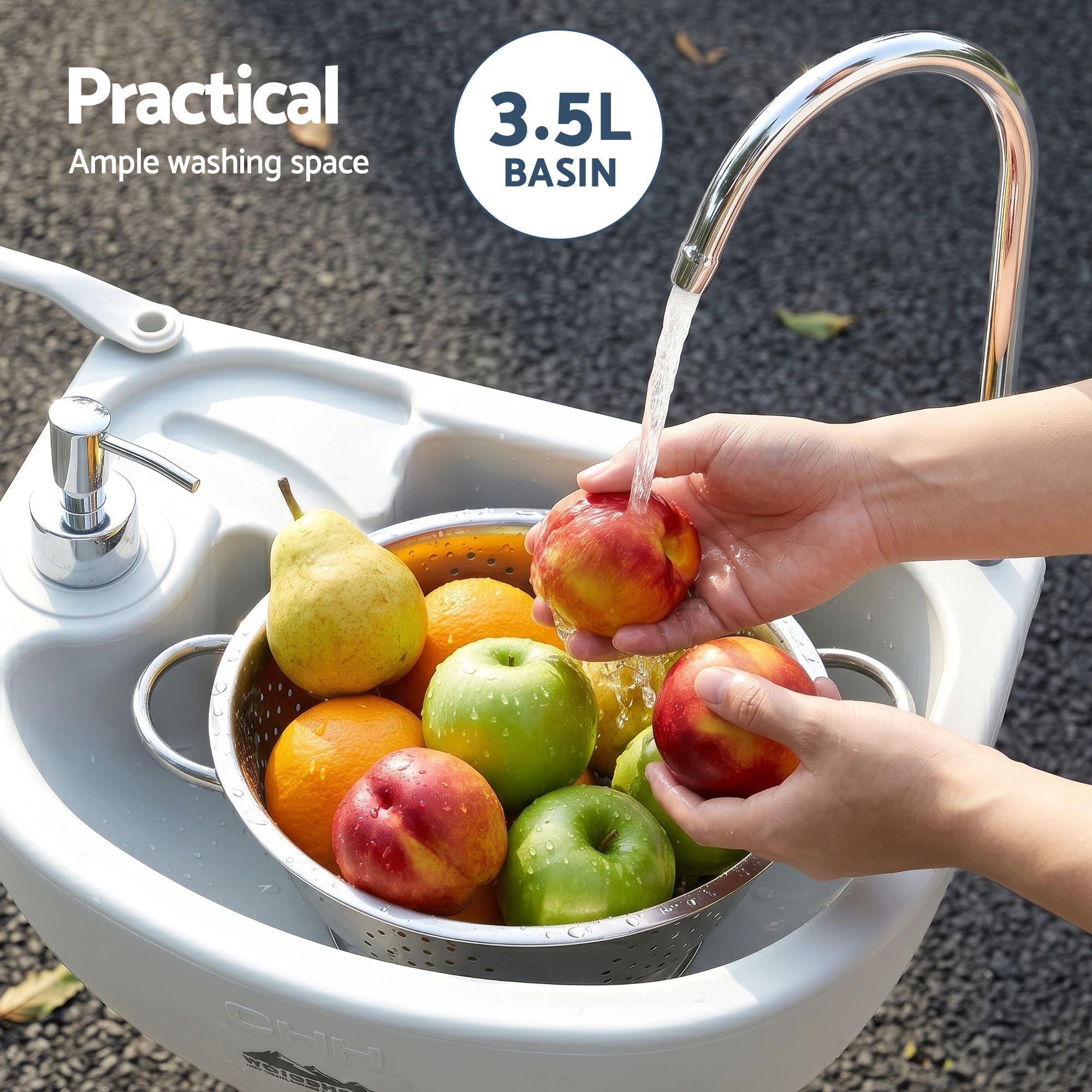 Weisshorn Camping Basin Portable Hand Wash Sink Stand 43L Capacity