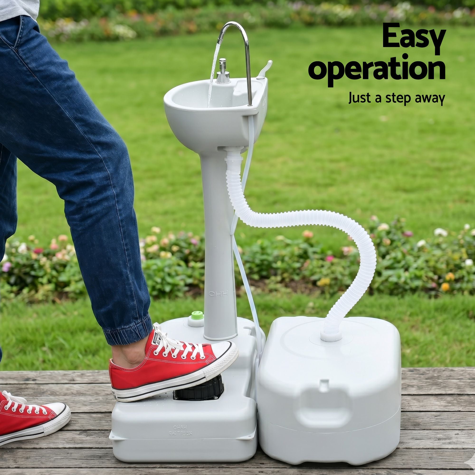 Weisshorn Camping Basin Portable Hand Wash Sink Stand 43L Capacity