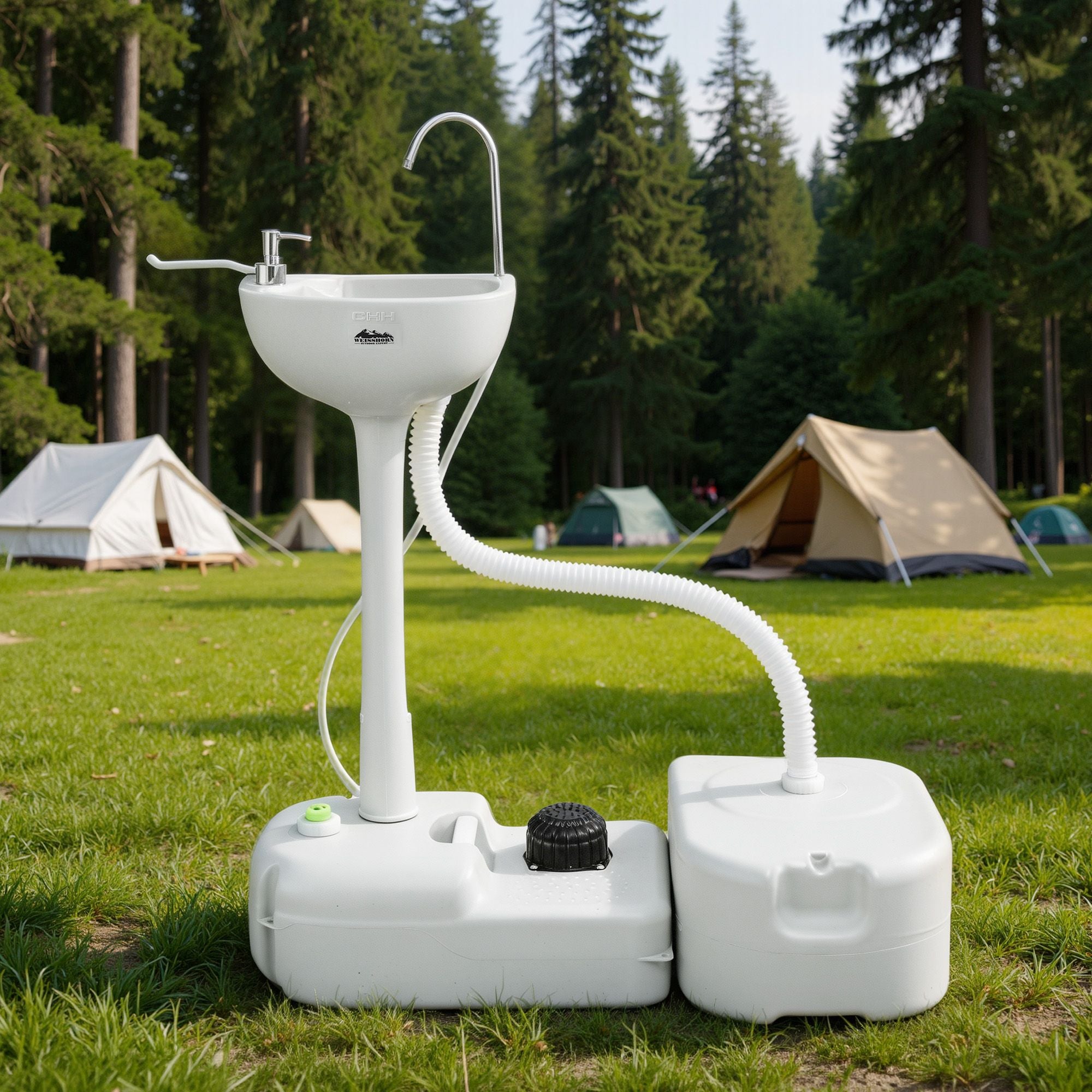 Weisshorn Camping Basin Portable Hand Wash Sink Stand 43L Capacity