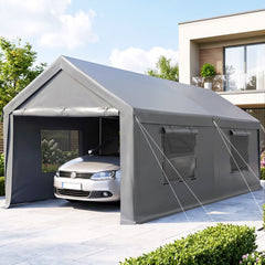 Instahut 3x6m Carports Canopy Tent Portable Garage Outdoor Steel Shelter Grey