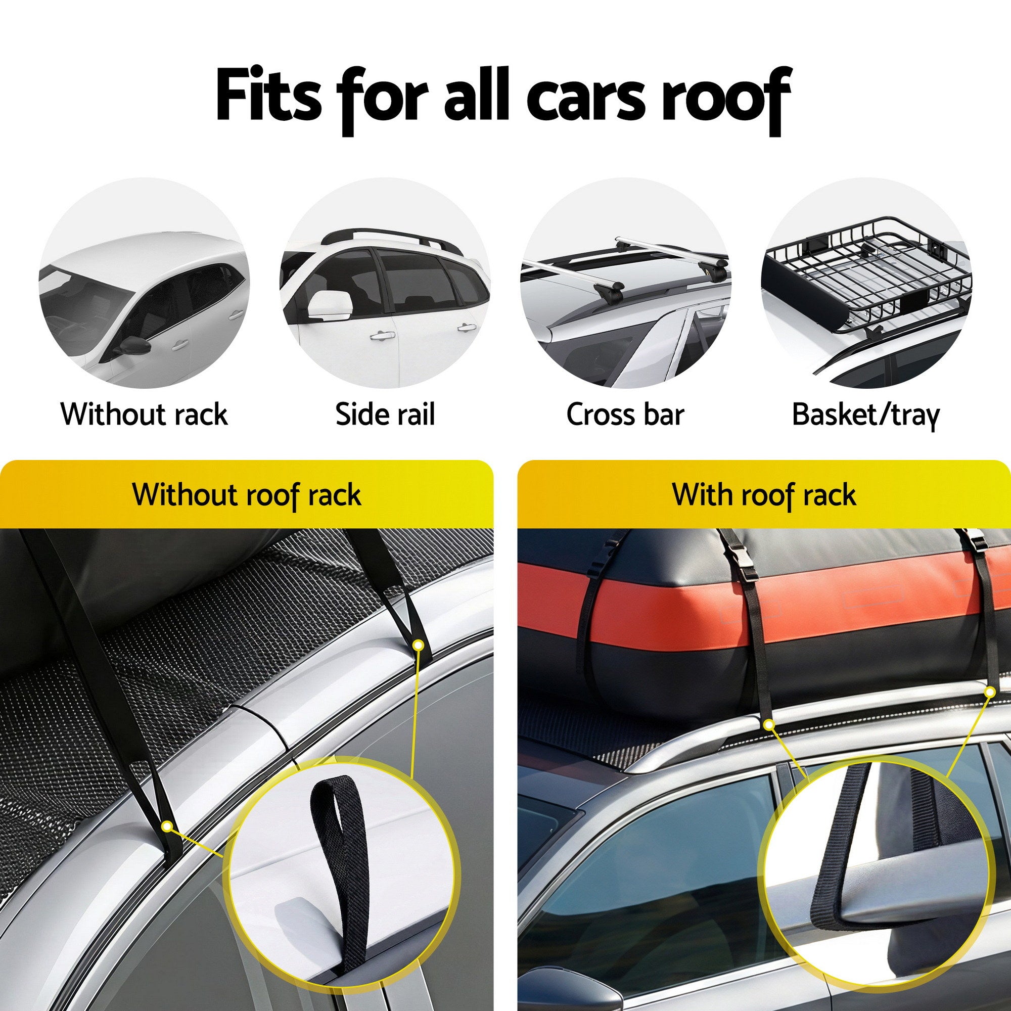 Giantz Roof Top Cargo Bag Waterproof Car Luggage Carrier 15 Cubic Ft Universal - Free Delivery