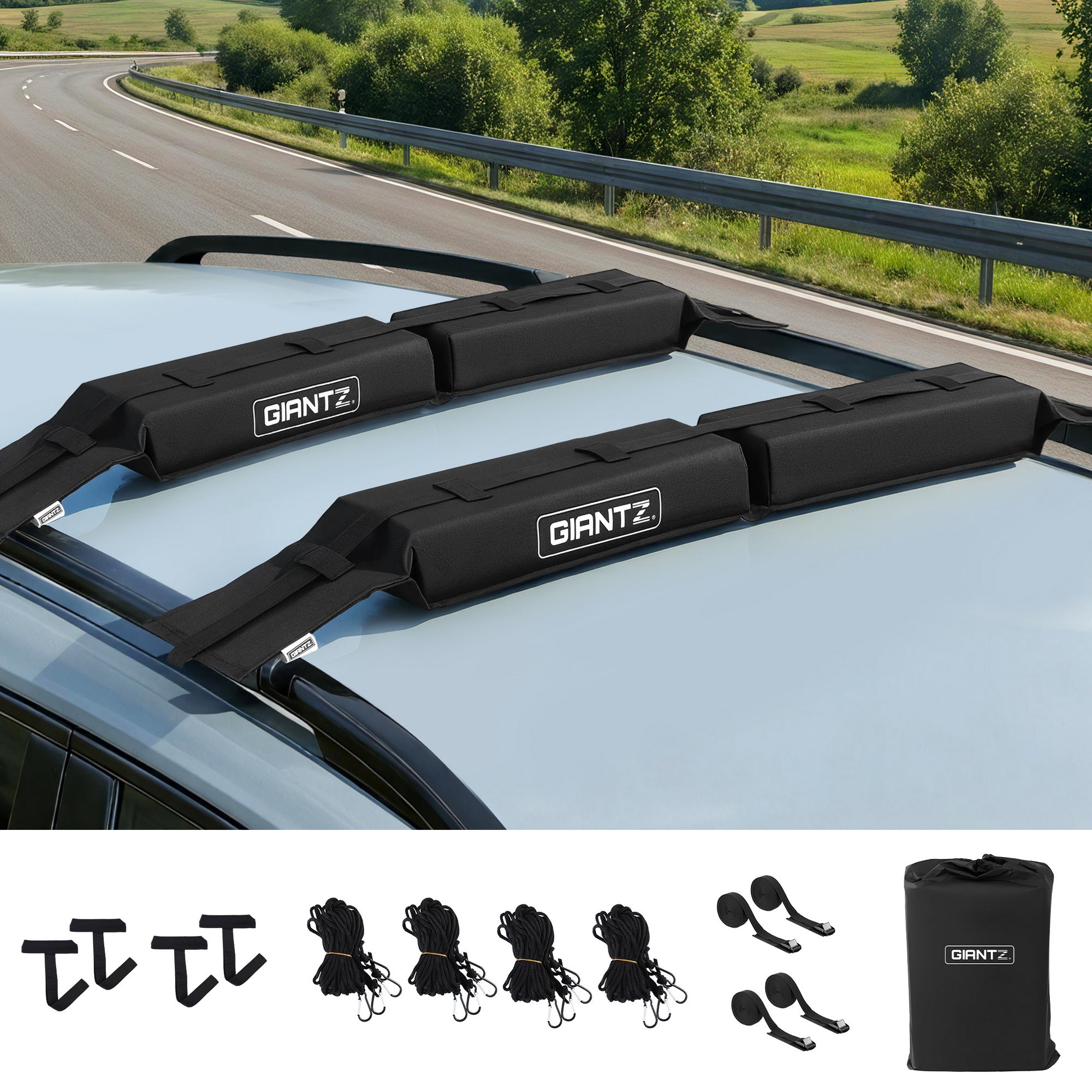 Giantz Kayak Roof Rack Car, Universal Soft Free Delivery
