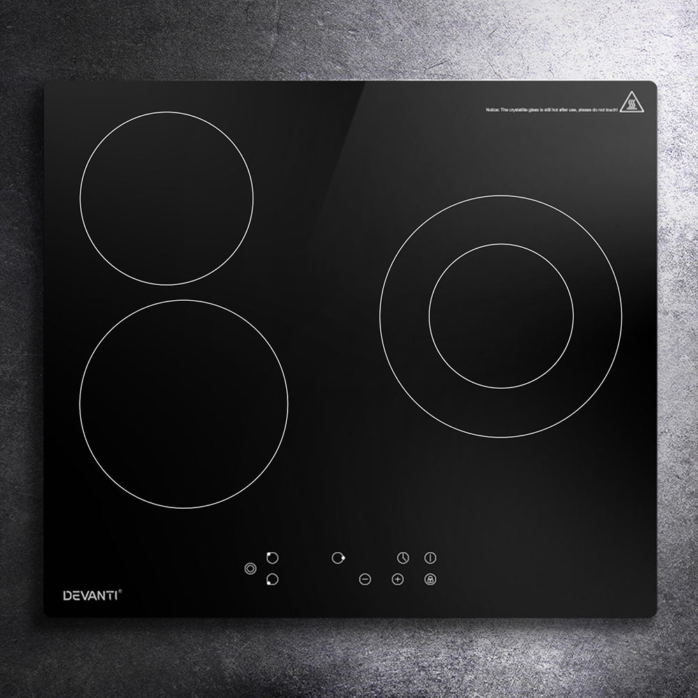Devanti Electric Ceramic Cooktop 60cm Kitchen Cooker 4 Burner Hob Touch Control