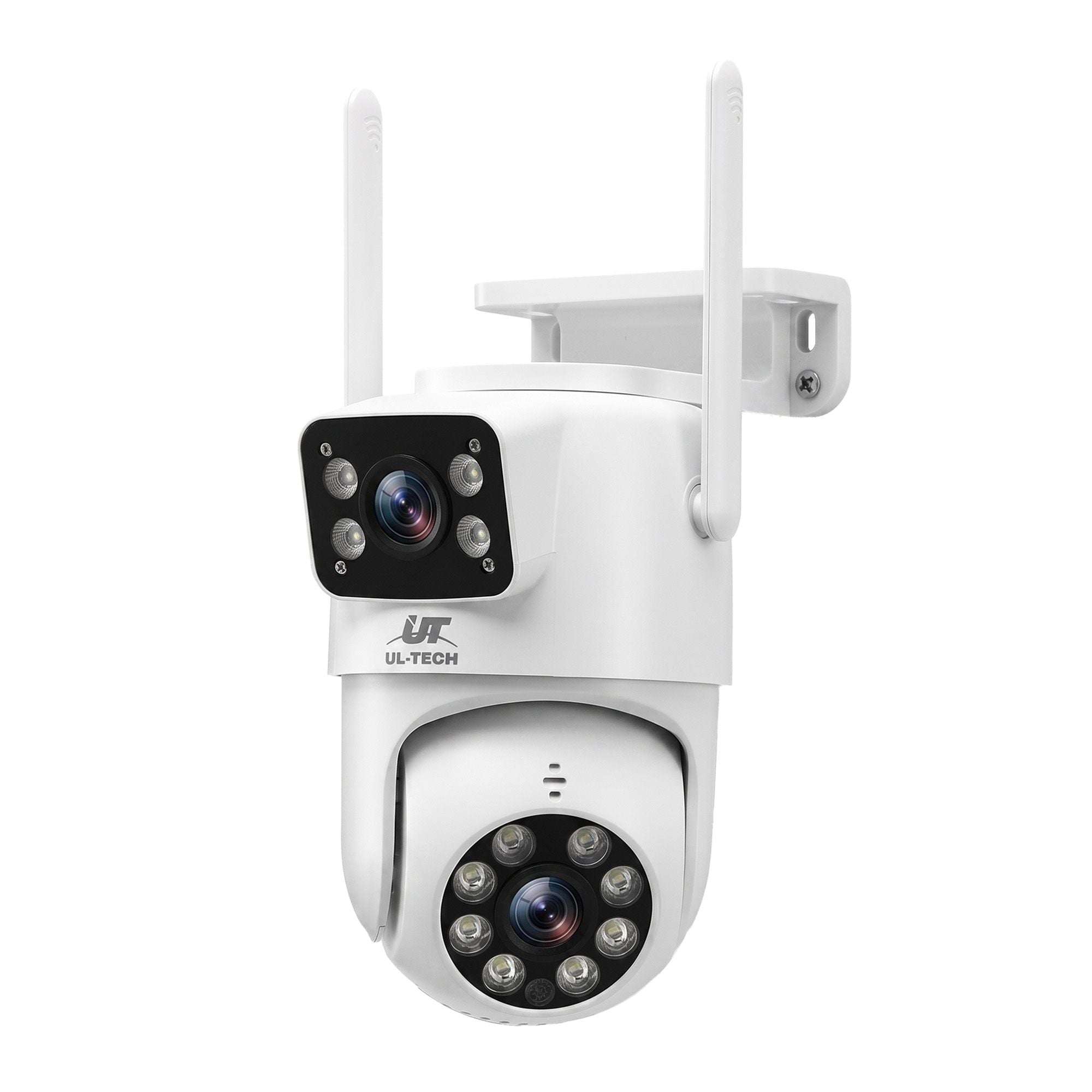 UL-Tech Wireless Security Camera Outdoor Indoor, 2.5K Dual Lens Pan Tilt, 4MP (2×2MP) IP Camera, Motion Detection, Auto-Tracking, Colour Night Vision, 2.4G WiFi, Two-Way Audio, Pet Baby Surveillance