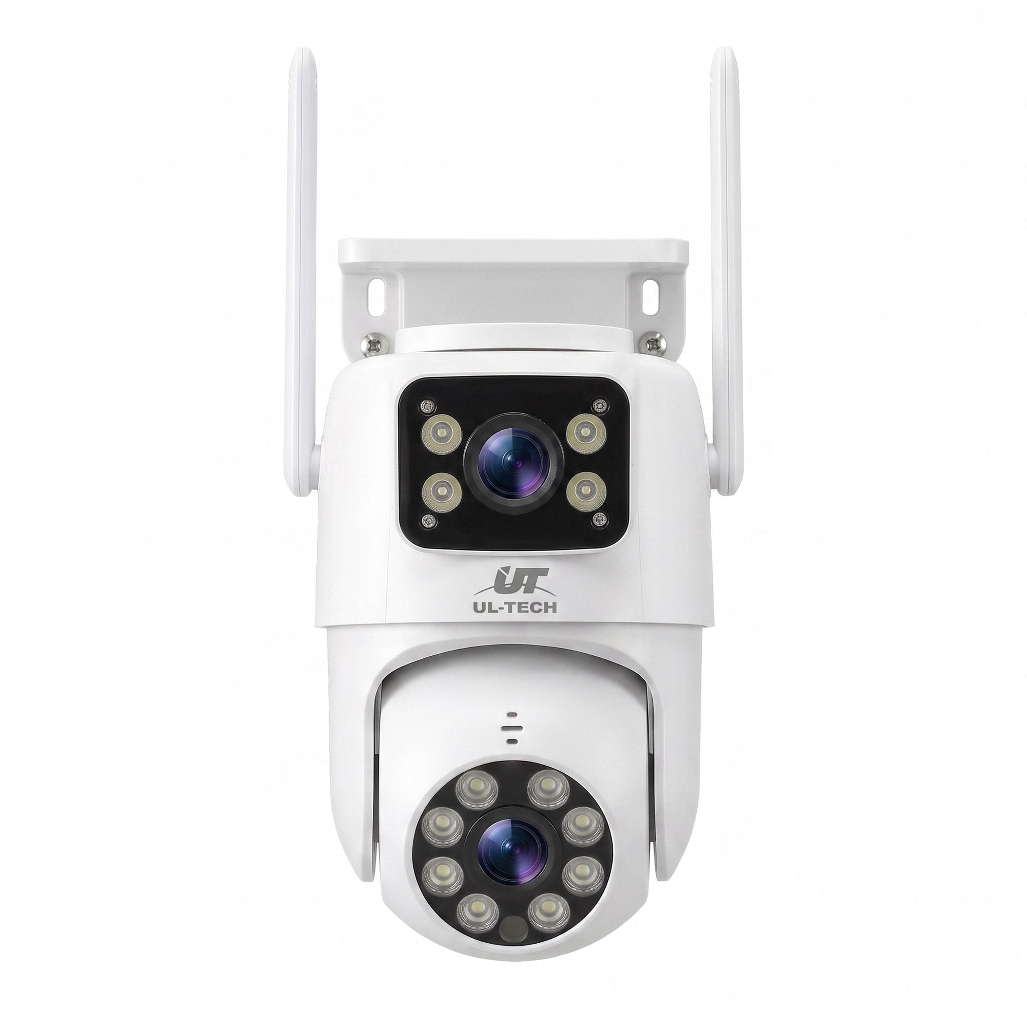 UL-Tech Wireless Security Camera Outdoor Indoor, 2.5K Dual Lens Pan Tilt, 4MP (2×2MP) IP Camera, Motion Detection, Auto-Tracking, Colour Night Vision, 2.4G WiFi, Two-Way Audio, Pet Baby Surveillance