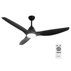 Devanti 64 Inch Ceiling Fan DC Motor w/Light w/Remote - Black