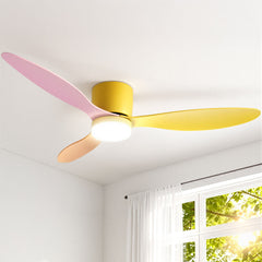 Devanti 52'' Ceiling Fan 3 Blades DC Motor w/Light w/Remote Yellow Pink Orange