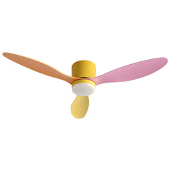 Devanti 52'' Ceiling Fan 3 Blades DC Motor w/Light w/Remote Yellow Pink Orange