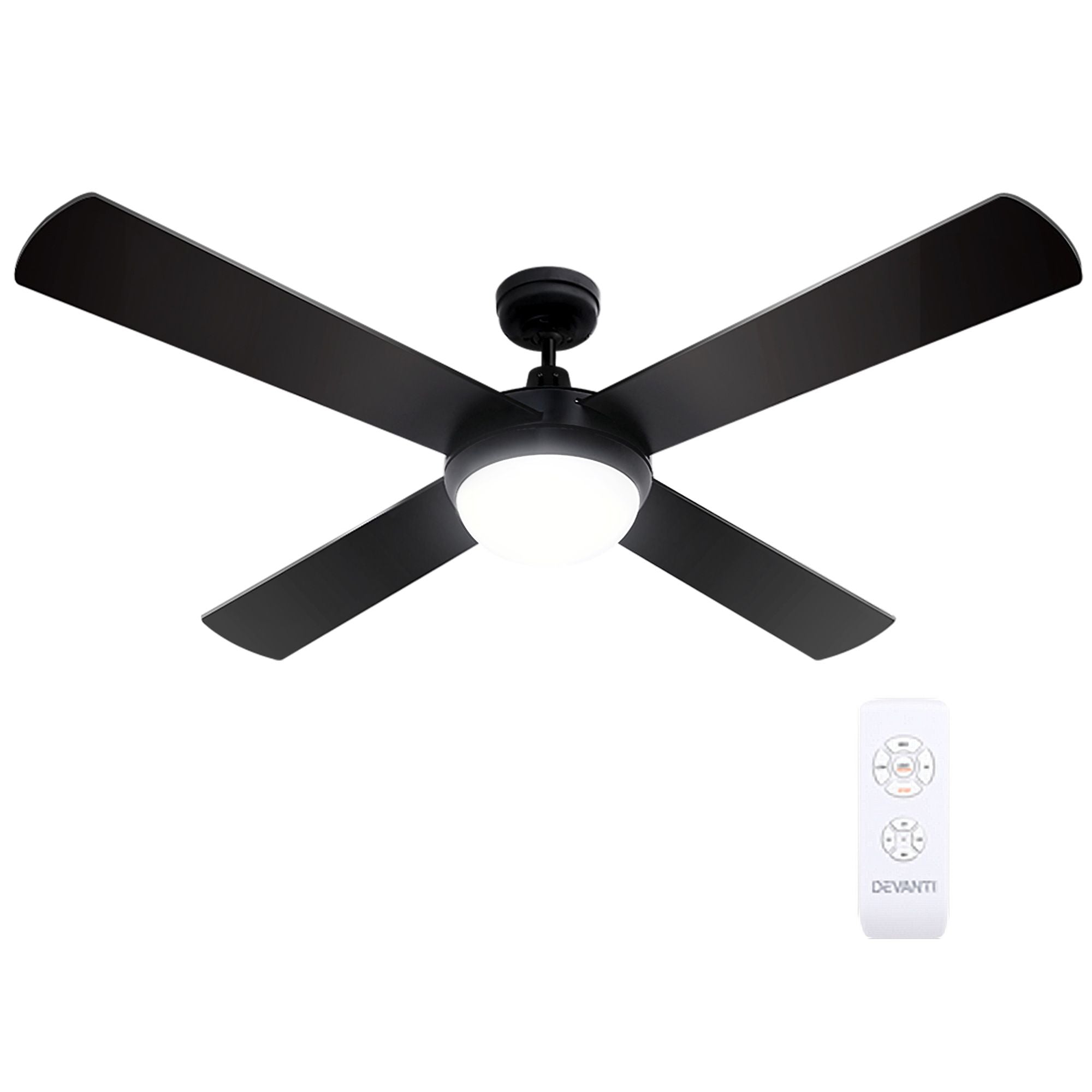 Devanti 52'' Ceiling Fan DC Motor w/Light w/Remote - Black