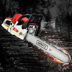 Giantz 58cc Petrol Chainsaw 20 Inch Bar Chain Saw Tree Pruner 2 Stroke E-Start