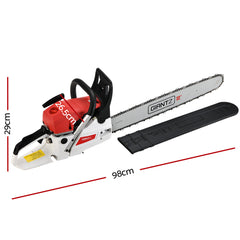 Giantz Chainsaw Petrol 62CC 22" Bar Commercial E-Start Pruning Chain Saw