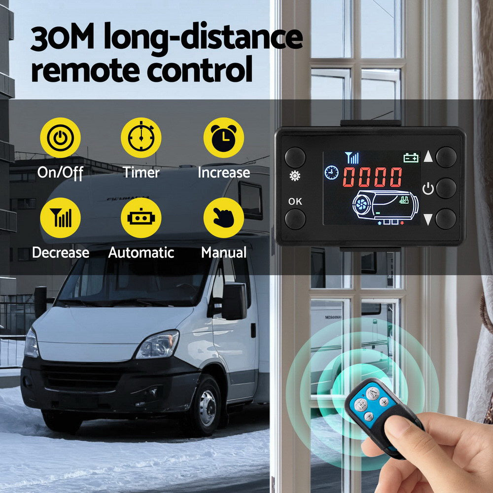 Giantz Diesel Air Heater All-in-one 12V 5KW LCD Remote Control for Car RV
