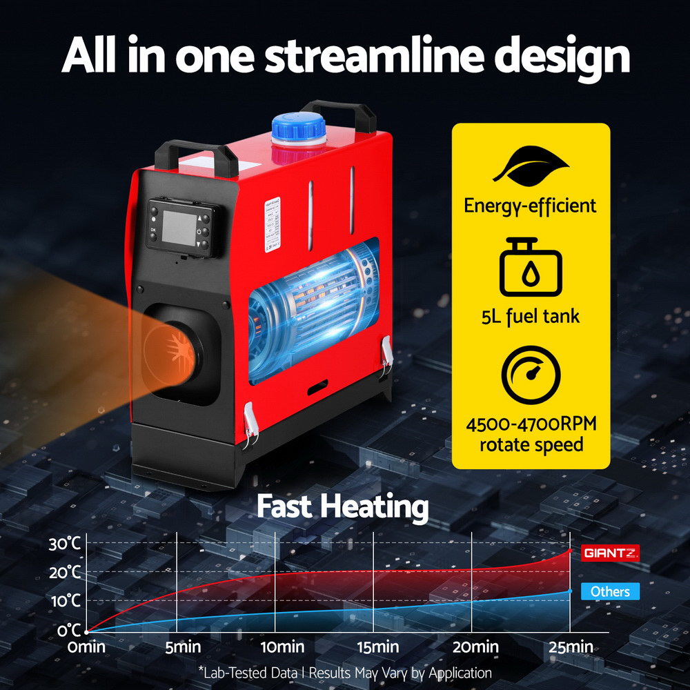 Giantz Diesel Air Heater All-in-one 12V 5KW LCD Remote Control for Car RV