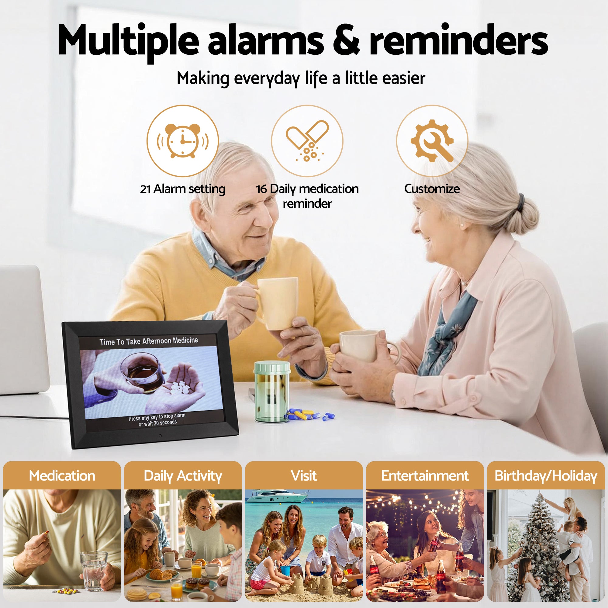 Artiss 10" Digital Day Clock Alarm Calendar Free Delivery