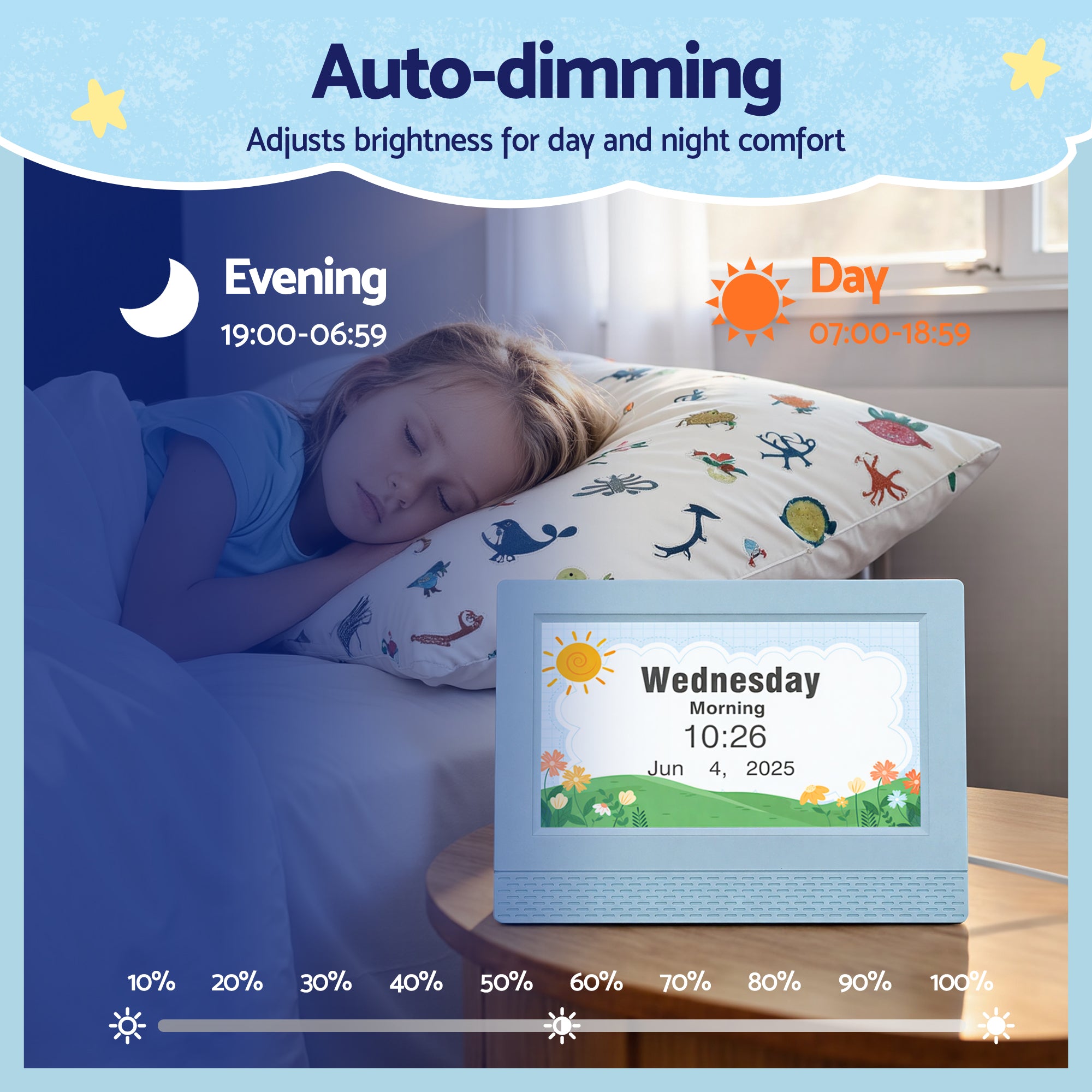 Artiss 7" Digital Day Clock Calendar Alarm Free Delivery