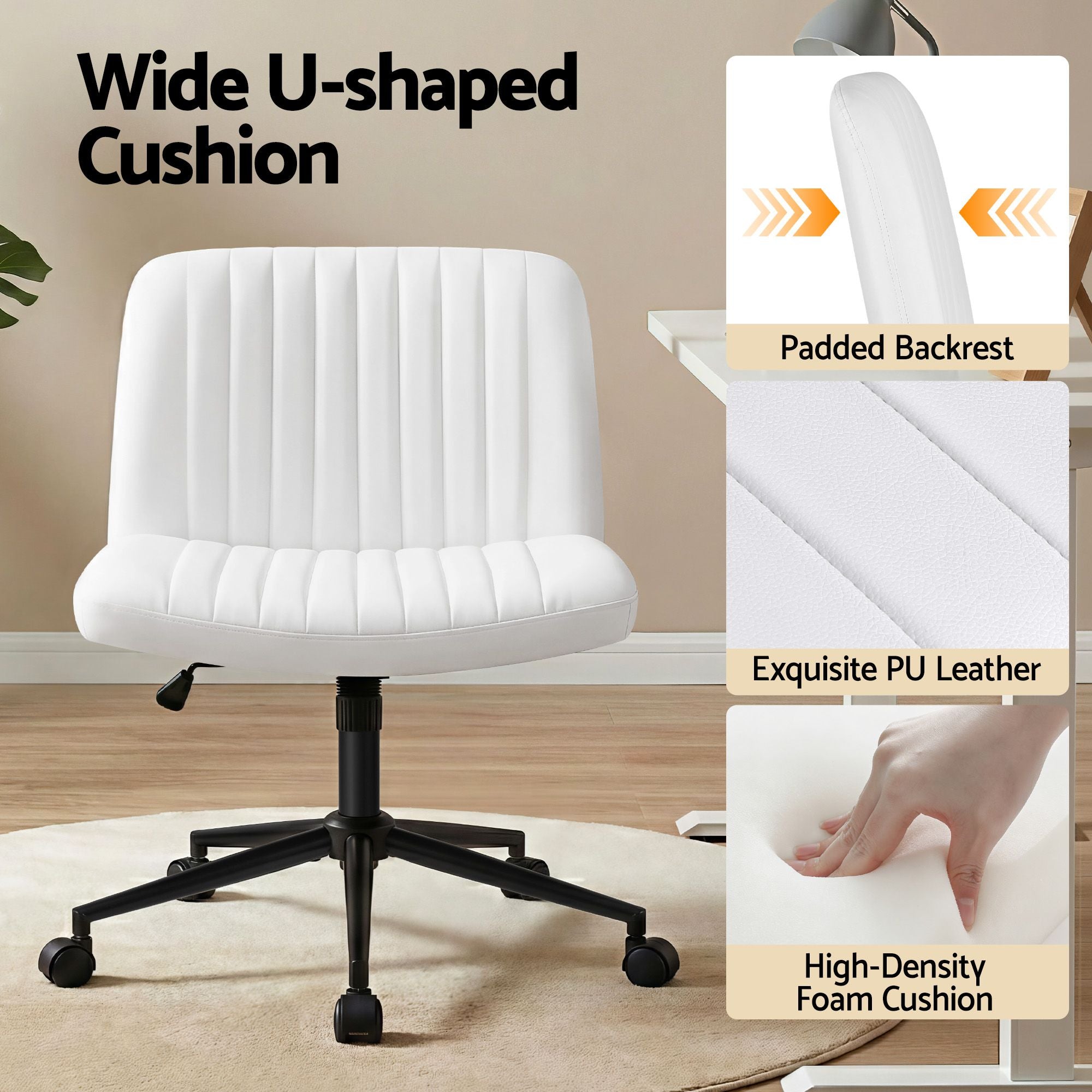 Artiss Office Desk & Chair Set 150cm Computer Desk with 6 Storage Shelves &