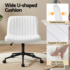 Artiss Office Desk & Chair Set 150cm Computer Desk with 6 Storage Shelves &