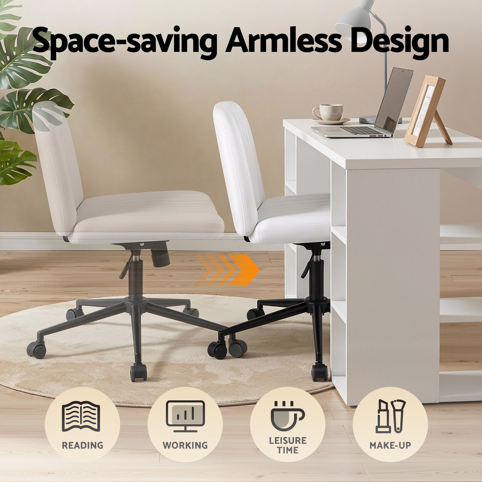 Artiss Office Desk & Chair Set 150cm Computer Desk with 6 Storage Shelves &