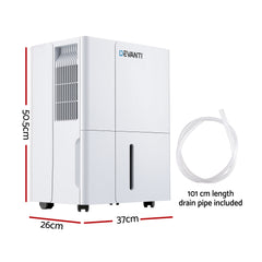 Devanti 30L/Day Dehumidifier Home Air Dryer Mould Moisture 4.7L Tank