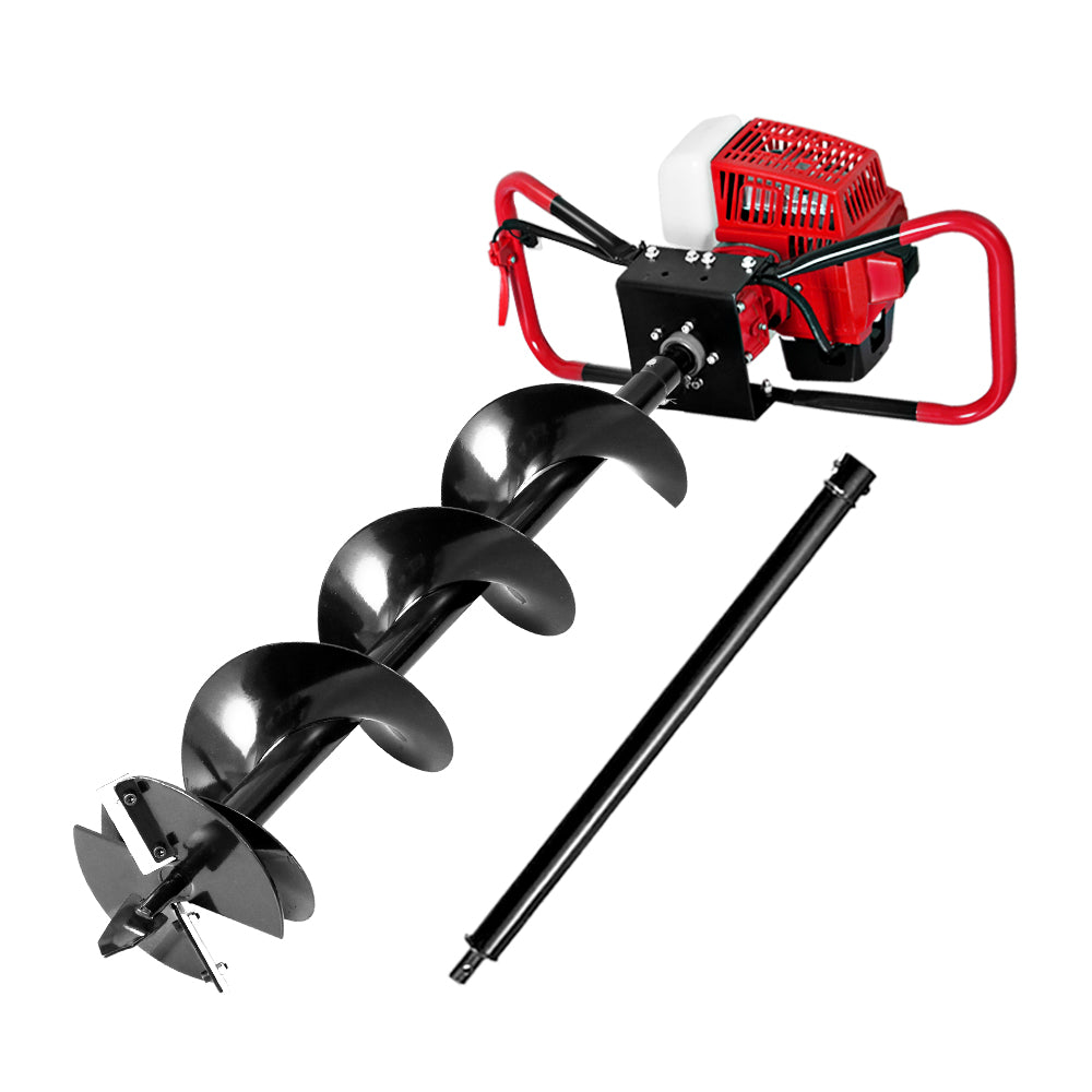 Giantz Post Hole Digger 200mm Petrol Drill Extension Auger Bits