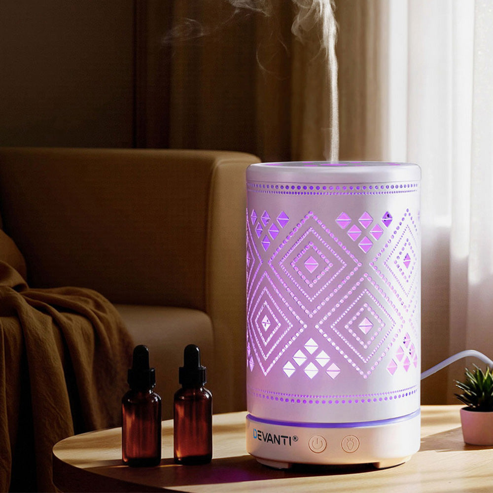 Devanti Ultrasonic Aroma Diffuser Aromatherapy 100ml LED Free Delivery
