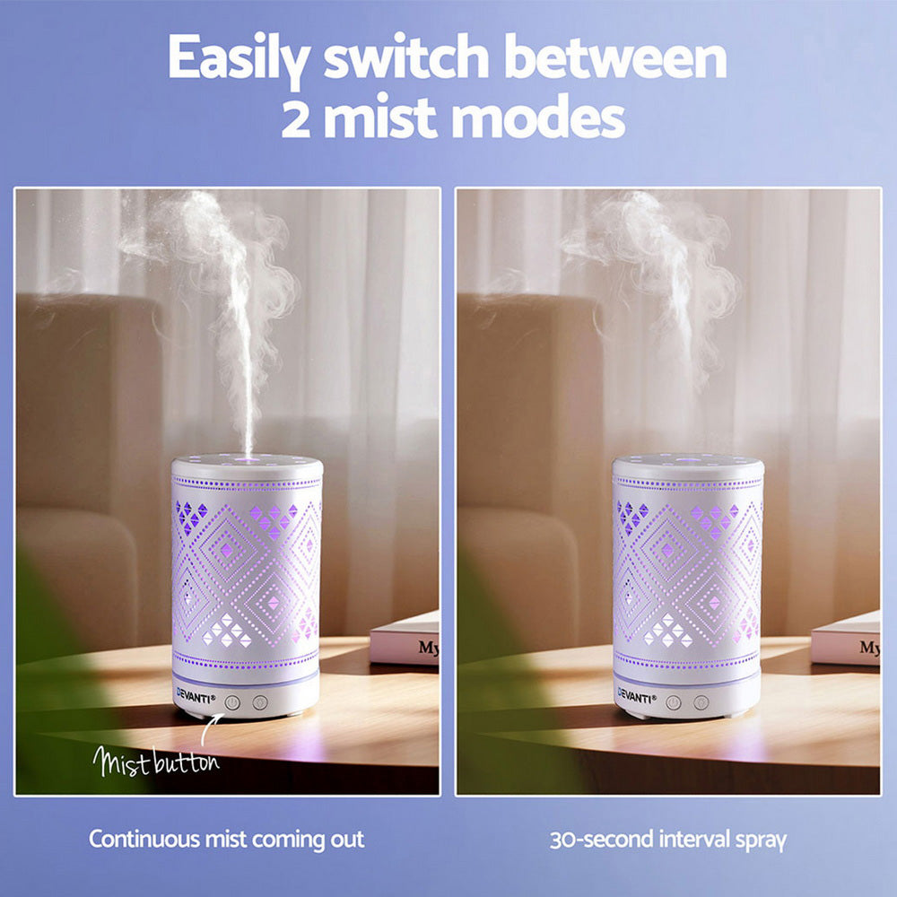 Devanti Ultrasonic Aroma Diffuser Aromatherapy 100ml LED Free Delivery