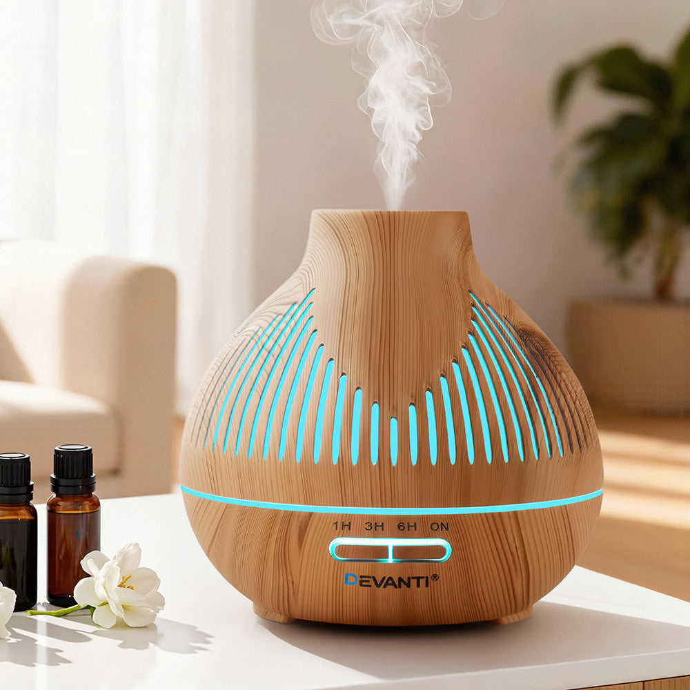Devanti Ultrasonic Aroma Diffuser Aromatherapy 400ml LED Free Delivery