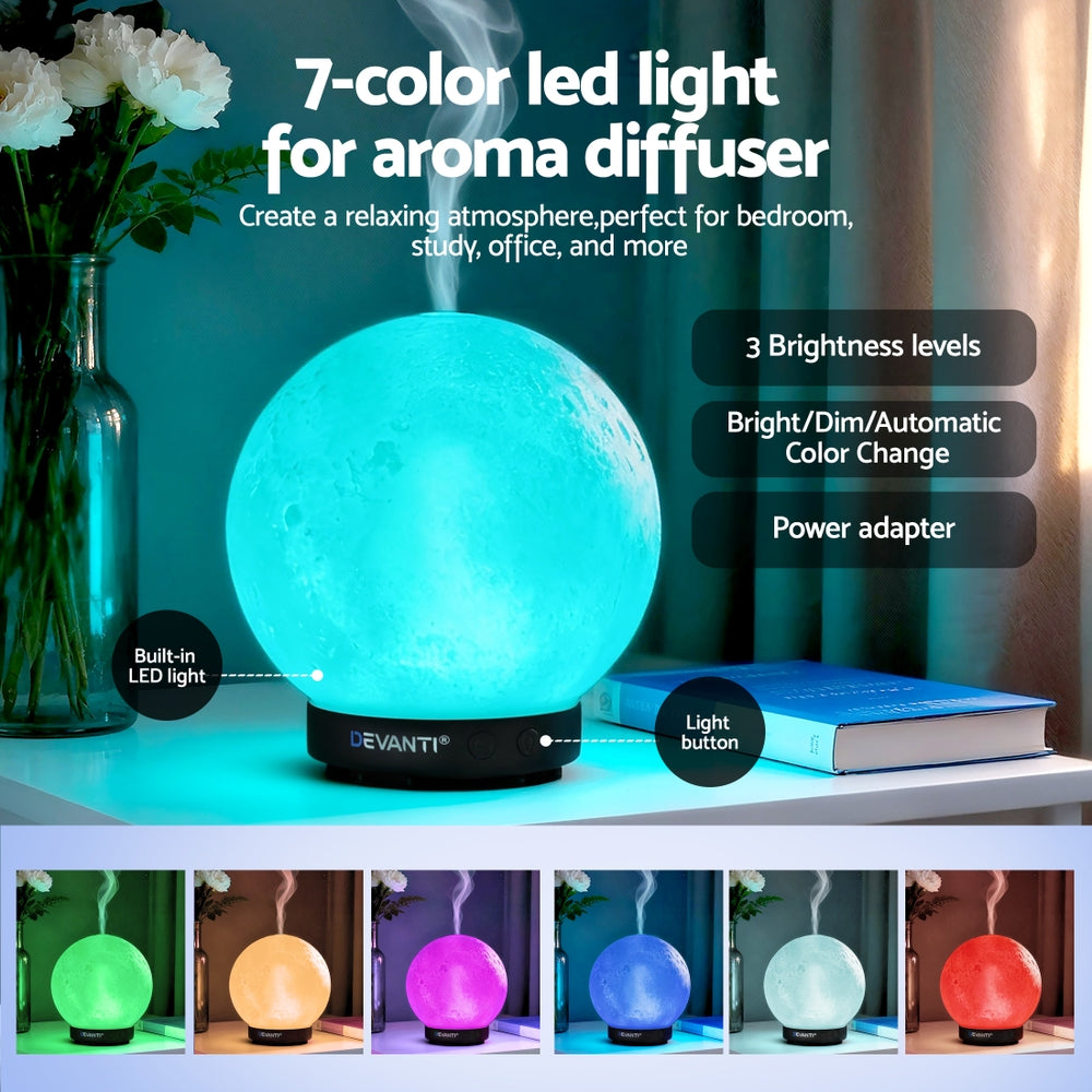 Devanti Ultrasonic Aroma Diffuser Aromatherapy Moon Lamp Free Delivery