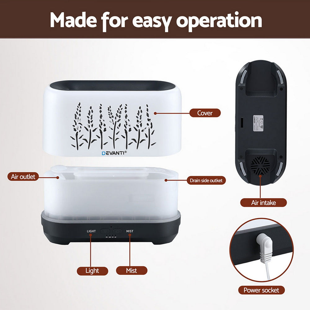 Devanti Aroma Diffuser Aromatherapy Flame 200ml Free Delivery