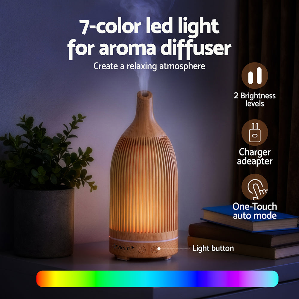 Devanti Ultrasonic Aroma Diffuser Aromatherapy 200ml LED Free Delivery